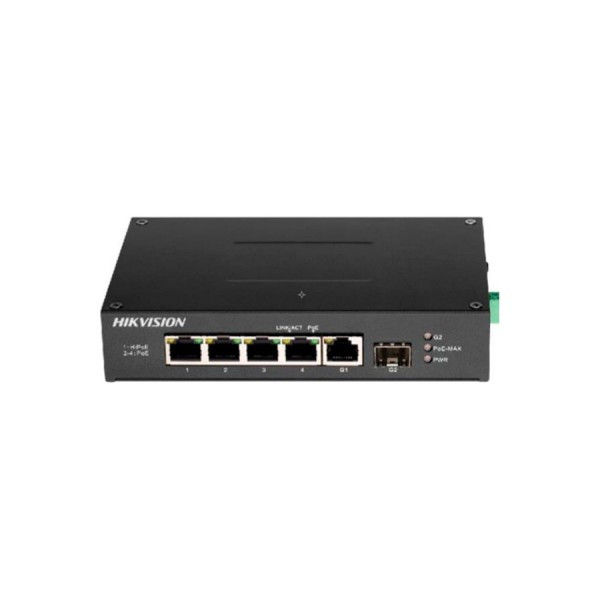 4-портовий некерований POE комутатор Hikvision DS-3T0506HP-E/HS