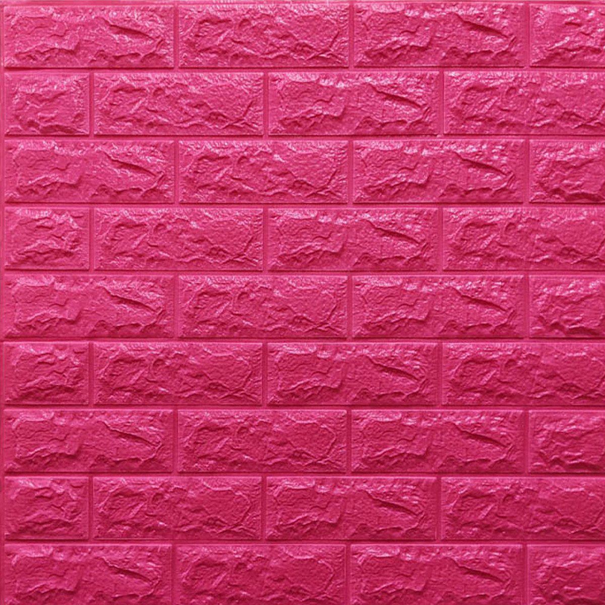 Декоративна 3D панель самоклейка під цеглу Темно-рожевий 700х770х7мм (006-7), фото 1