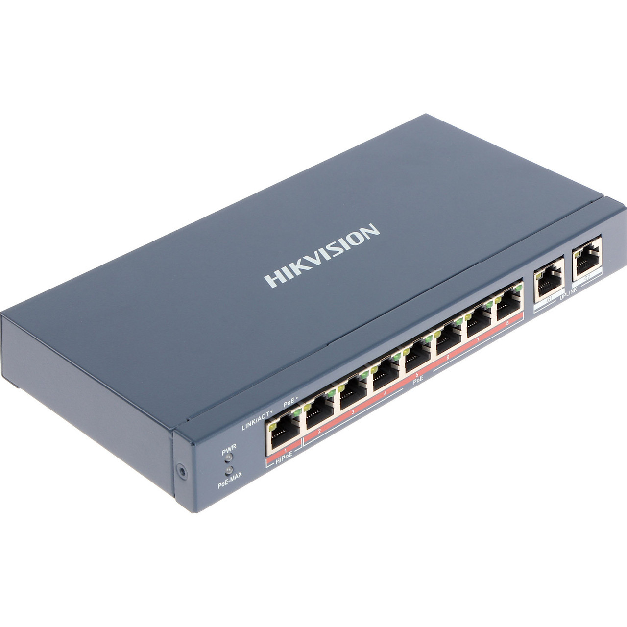 8-портовий некерований POE комутатор Hikvision DS-3E0310HP-E