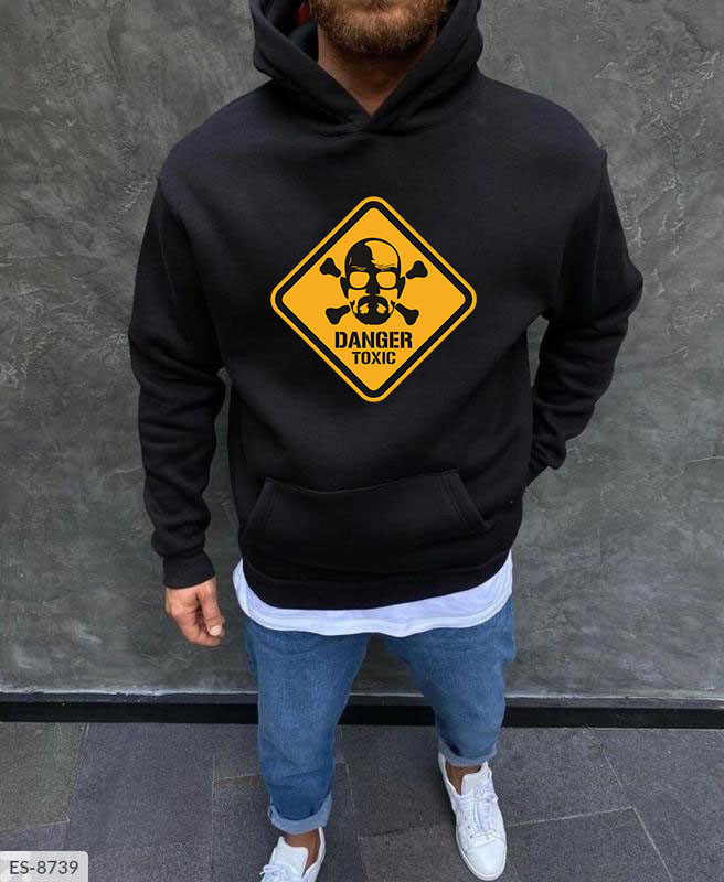 Чоловіче худі на флісі з принтом DANGER TOXIC, фото 1