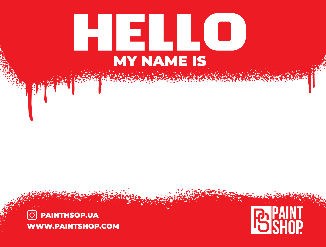 Стікери "Hello my name is" Червоні (50шт)