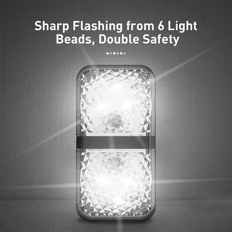 Индукционная LED подсветка дверей авто BASEUS Door open warning light (2шт/в упаковке) CRFZD-02 Белый - фото 3 - id-p1566536911