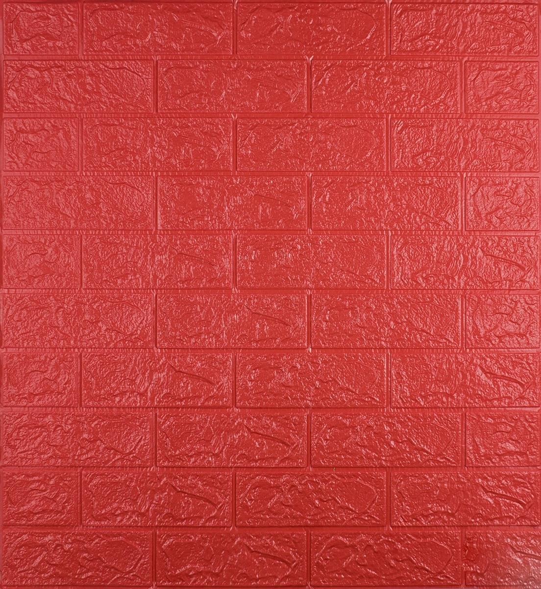 3Д панель під цеглу самоклеюча 700х770х3мм шпалери 3D самоклейка білий Червоний