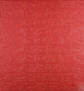 3Д панель під цеглу самоклеюча 700х770х3мм шпалери 3D самоклейка білий Червоний, фото 1