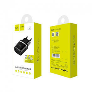 МЗП Micro USB 5V/2.4A 2USB C12 black Hoco, фото 4
