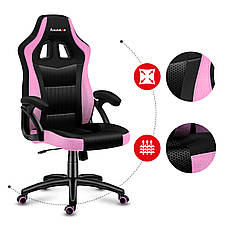 Ігрове крісло HUZARO Force 4.2 Pink Mesh Матерчатий оббивка, фото 3