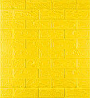 3Д панель под кирпич самоклеющаяся 700х770х3мм обои 3D самоклейка белый Желтый