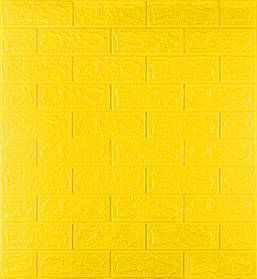 3Д панель під цеглу самоклеюча 700х770х3мм шпалери 3D самоклейка білий Жовтий
