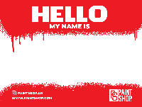 Стикеры "Hello my name is" Красные (Поштучно)