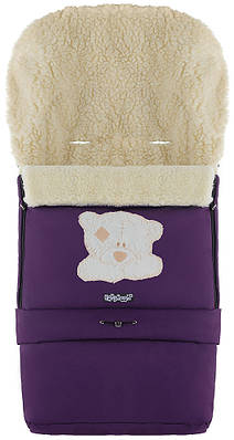 Зимовий конверт Babyroom №20 з подовженням фіолетовий (мордочка ведмедики штопаная)