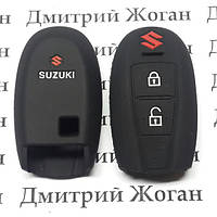 Чехол (черный, силиконовый) для смарт ключа Suzuki (Сузуки) 2 кнопки
