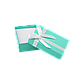 Футляр для ювелірних прикрас прямокутний м'ятний із білим бантиком, фото 2