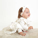 Ошатне плаття на виписку та хрещення дівчинки молочне, фото 4