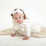 Ошатне плаття на виписку та хрещення дівчинки молочне, фото 5