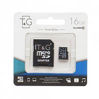 Карти пам’яті MicroSDHC 16GB Class 10 T&G + SD-adapter (TG-16GBSDCL10-01)