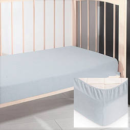 Дитяче простирадло на резинці 60х120х10см махрове Ярослав сірий