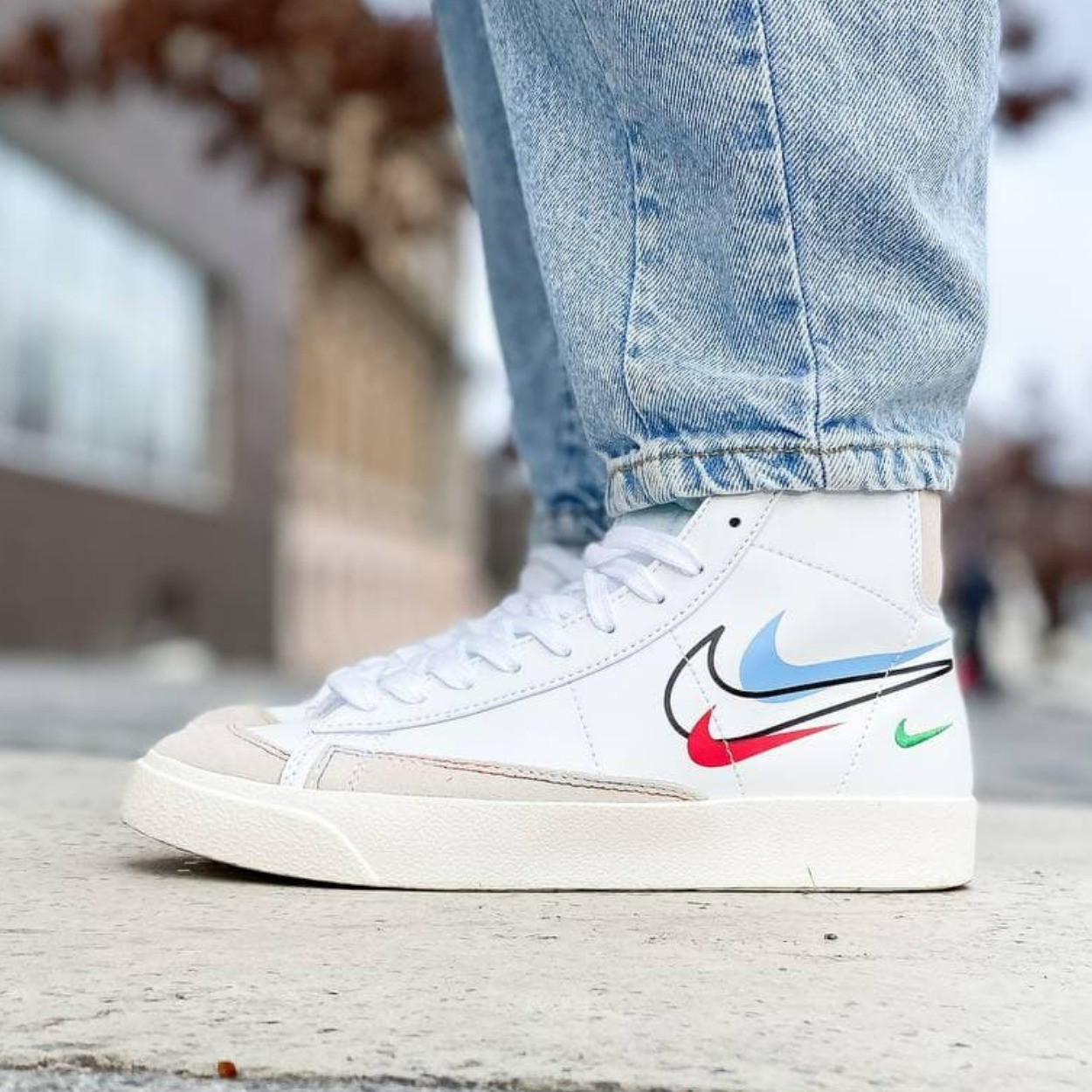 Кросівки жіночі Nike Blazer White білі найк блейзер високі демісезонні весна осінь, фото 1