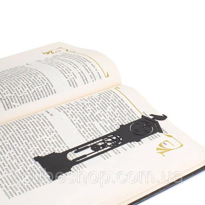 Закладка для книг "Старинний годинник із вороном"