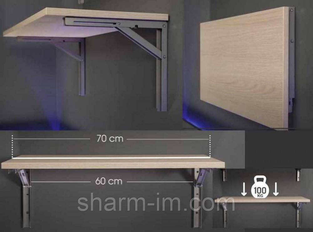 Механизм откидного стола 300х400 мм Серый - (Польша 100 кг) Цена за Пару - фото 6 - id-p723018634