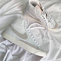 Кроссовки женские Nike Blazer White белые найк блейзер демисезонные весна осень высокие