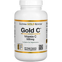 Витамин C, California GOLD Nutrition "Gold C" для поддержки иммунитета, 500 мг (240 капсул)