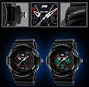 Годинник спортивний Skmei 0966 Dual Time Чорні, фото 7
