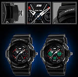 Годинник спортивний Skmei 0966 Dual Time Чорні, фото 8