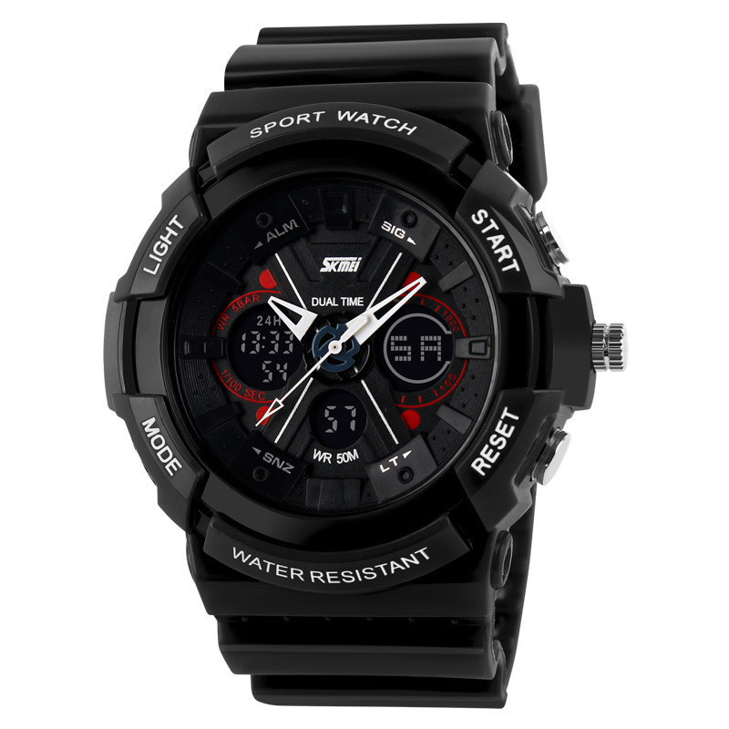 Годинник спортивний Skmei 0966 Dual Time Чорні