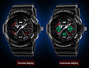 Годинник спортивний Skmei 0966 Dual Time Чорні, фото 8