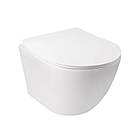 Набір Qtap інсталяція 3 в 1 Nest QT0133M425 з панеллю змиву круглої QT0111M11112CRM + унітаз з сидінням Jay, фото 3