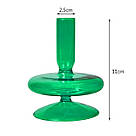 Підсвічник святковий REMY-DEСOR скляний Теллі зеленого кольору для тонкої свічки висота 11 см декор для дому, фото 2