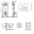 Набір Qtap інсталяція 3 в 1 Nest QT0133M425 з панеллю змиву круглої QT0111M11112CRM + унітаз з сидінням Crow, фото 2