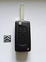 Корпус выкидного ключа для Citroen C1 C2 С3 С4 Berlingo Galakeys 3 кнопки батарейка на плате (05-14)
