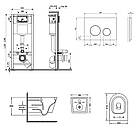 Набір Qtap інсталяція 3 в 1 Nest QT0133M425 з панеллю змиву круглої QT0111M11112CRM + унітаз з сидінням Swan, фото 2