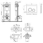 Набір Qtap інсталяція 3 в 1 Nest QT0133M425 з панеллю змиву круглої QT0111M11111SAT + унітаз з сидінням Tern, фото 2