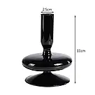 Підсвічник святковий REMY-DEСOR скляний Теллі чорного кольору для тонкої свічки висота 11 см декор для дому, фото 2