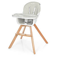 Детский стульчик для кормления ME 1050 ORGANIC GRAY с деревянными ножками