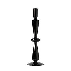 Підсвічник святковий REMY-DEСOR скляний Ваакс чорного кольору для тонкої свічки висота 30 см декор для дому