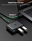 USB-хаб Ugreen USB 3.0 hub 4 порти 25 см Black (CR113), фото 2