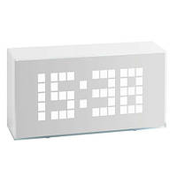 Будильник TFA "Time Block", LED, адаптер питания, белый, 175x51x91 мм (602012)