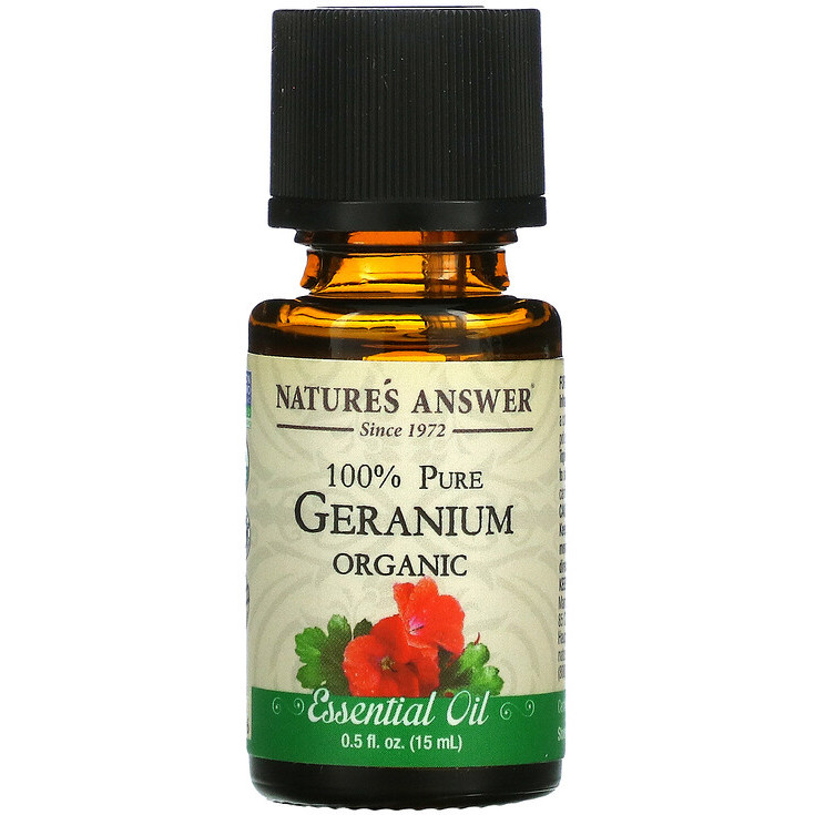 Органічна ефірна олія герані Nature's Answer "Geranium Organic Essential Oil" (15 мл)
