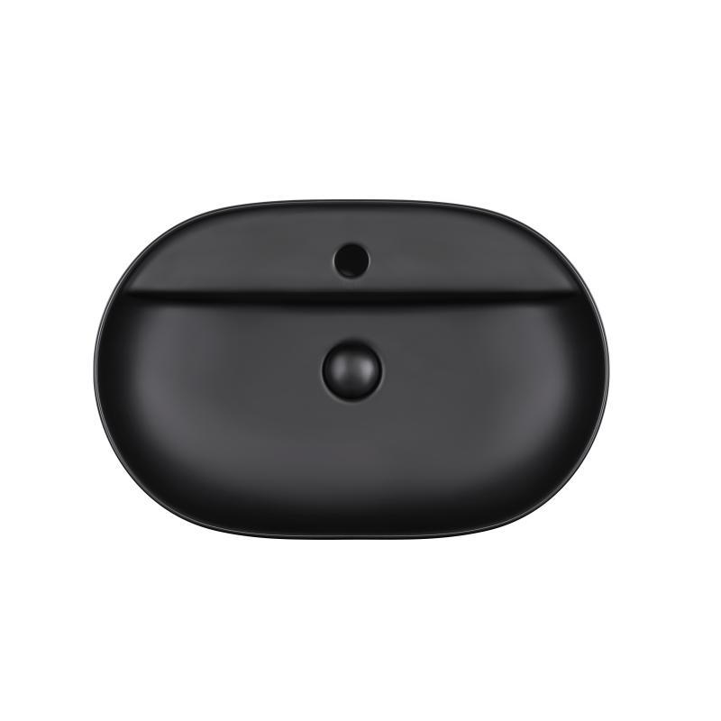 Раковина-чаша Qtap Scorpio 610x400x120 Matt black з донним клапаном QT142203MBMB, фото 1
