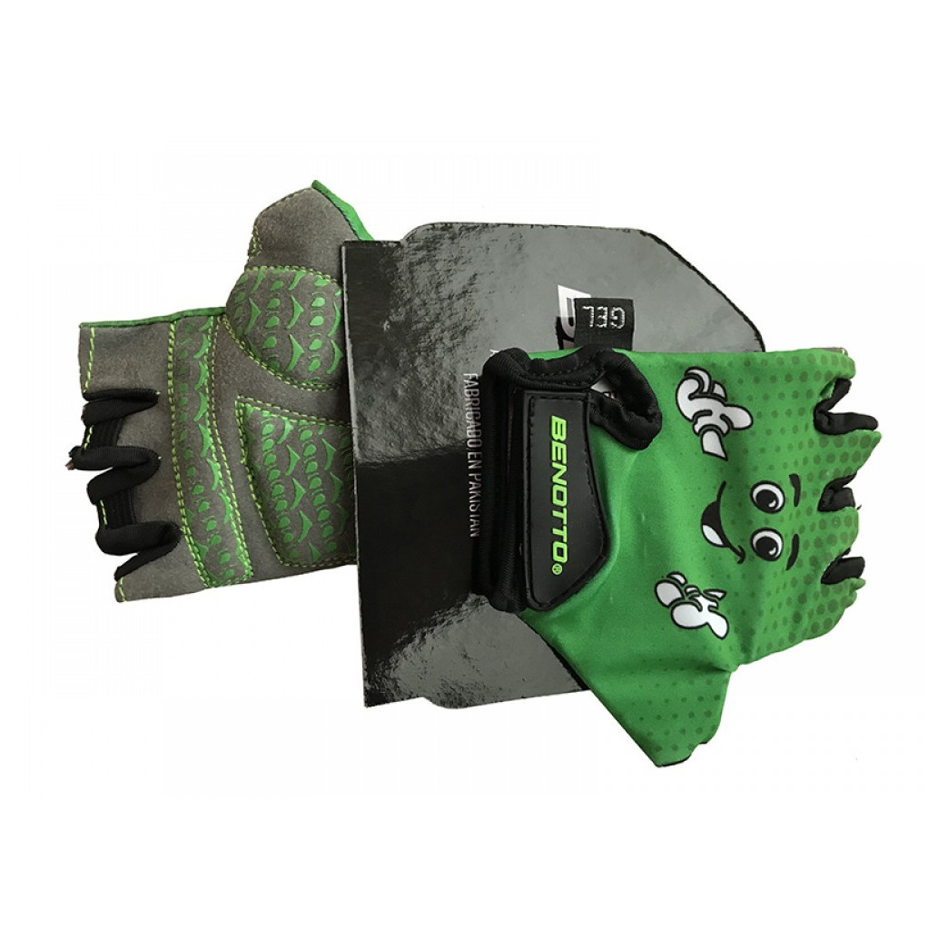 Рукавички велосипедні дитячі відкриті Benotto LCL-K65111 (Green) XS