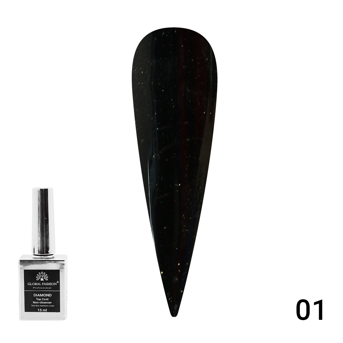 Топ із глітером Galaxy Top Coat 15 мл No 01