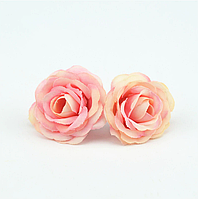 Головка розы 2,5см розовая Искусственные цветы из ткани для пасхального декора