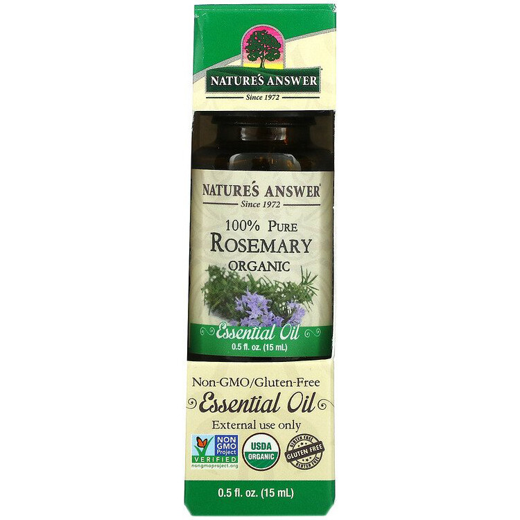 Органічна ефірна олія розмарину Nature's Answer "Rosemary Organic Essential Oil" (15 мл), фото 1