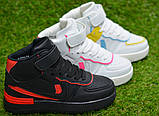 Високі дитячі кросівки хайтопи Nike air Force Kimbo-o найк аїр форс білий 33-34, фото 2