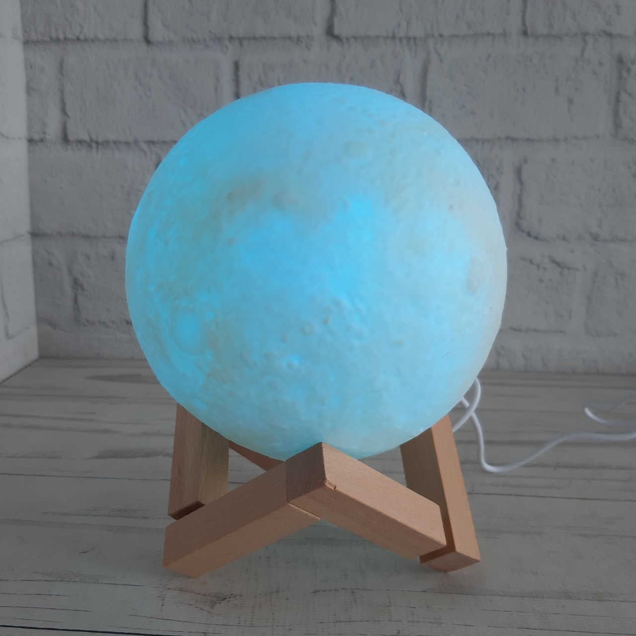 Нічник світильник настільний місяць 3D Moon Lamp 13 см із сенсорним керуванням у формі місяця