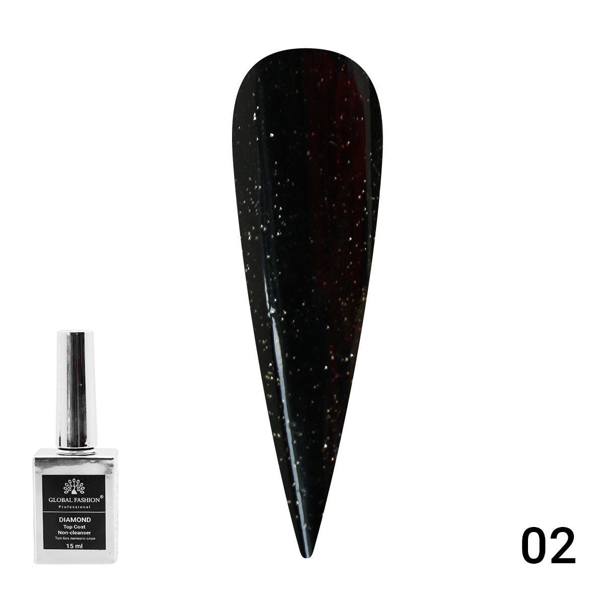 Топ із глітером Galaxy Top Coat 15 мл No 02