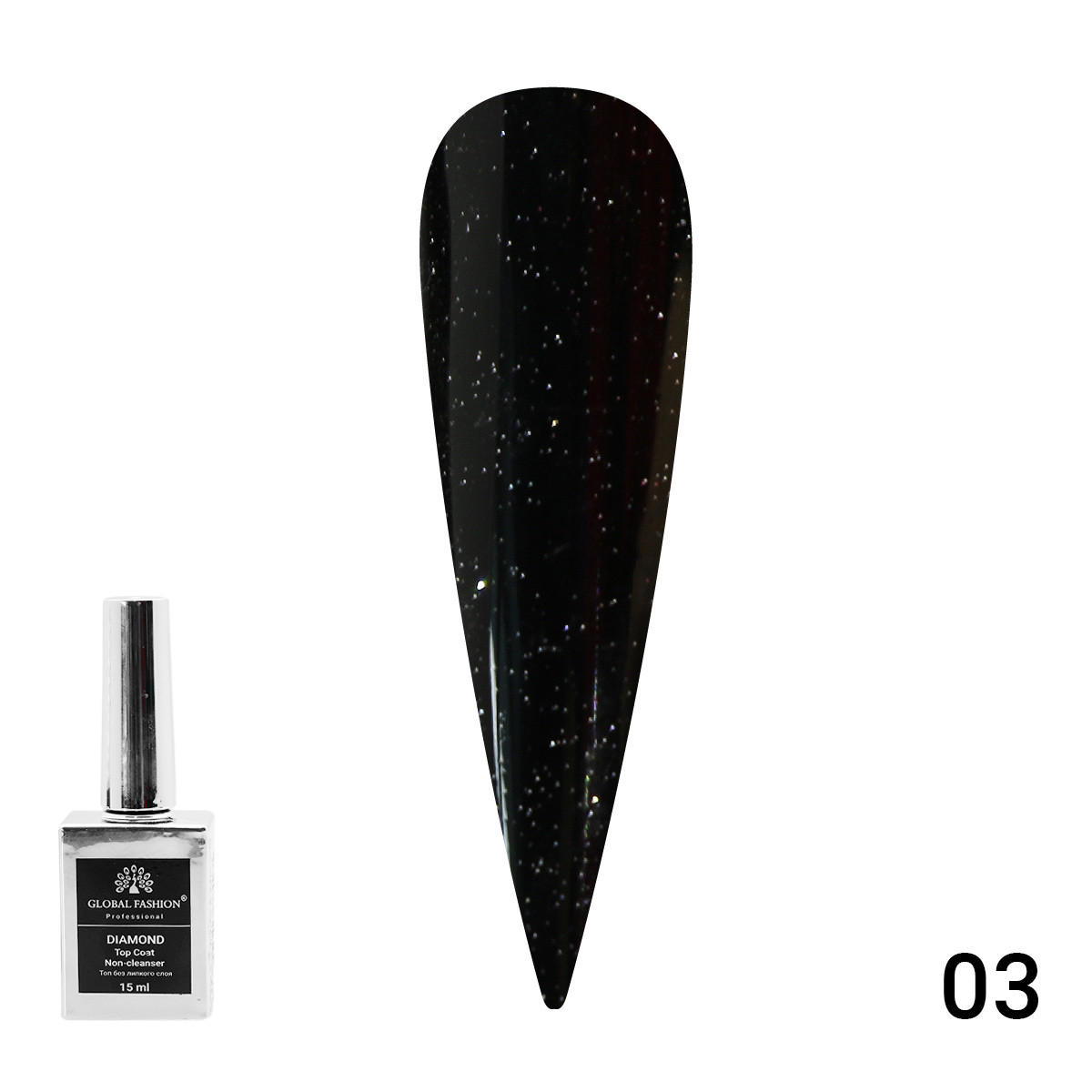 Топ із глітером Galaxy Top Coat 15 мл No 03